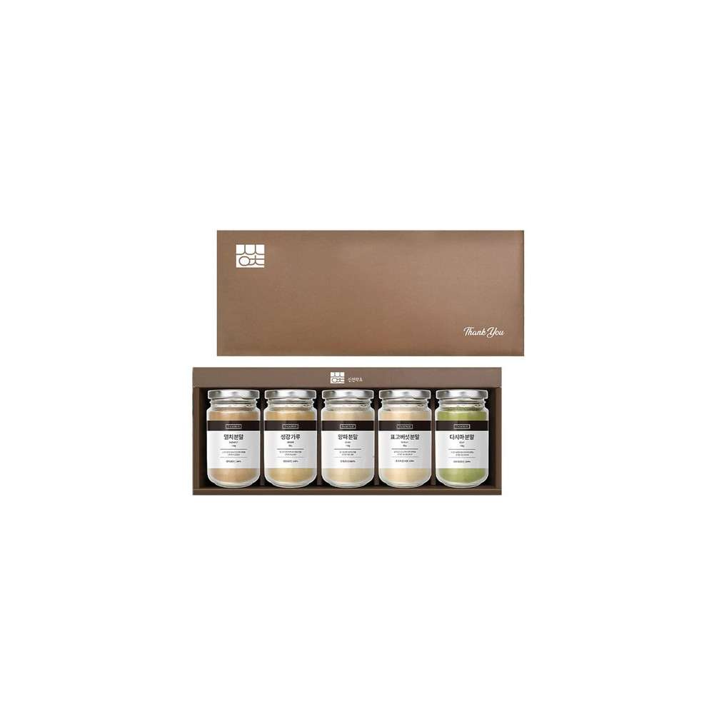 신선약초 조미료 멸치 110g + 생강 80g + 양파 110g + 표고버섯 45g + 다시마 120g 선물세트